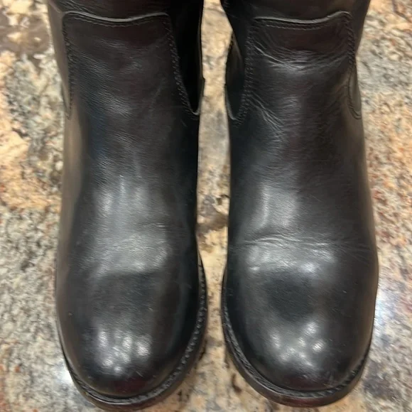 Mollie Button Frye Leather Boots Black& Brown Size 7.5 B - Picture 11 of 13